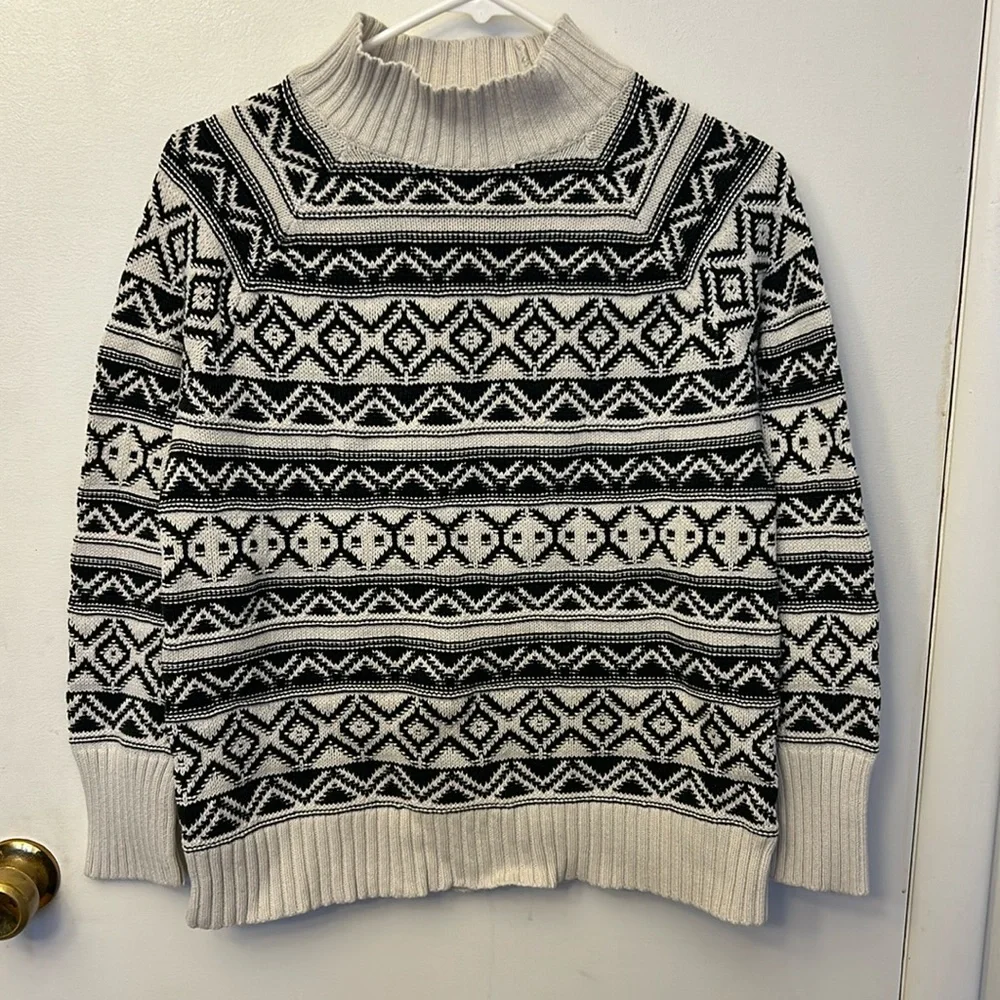 Chaps Women’s Sweater Black/White Size Medium - Picture 1 of 4